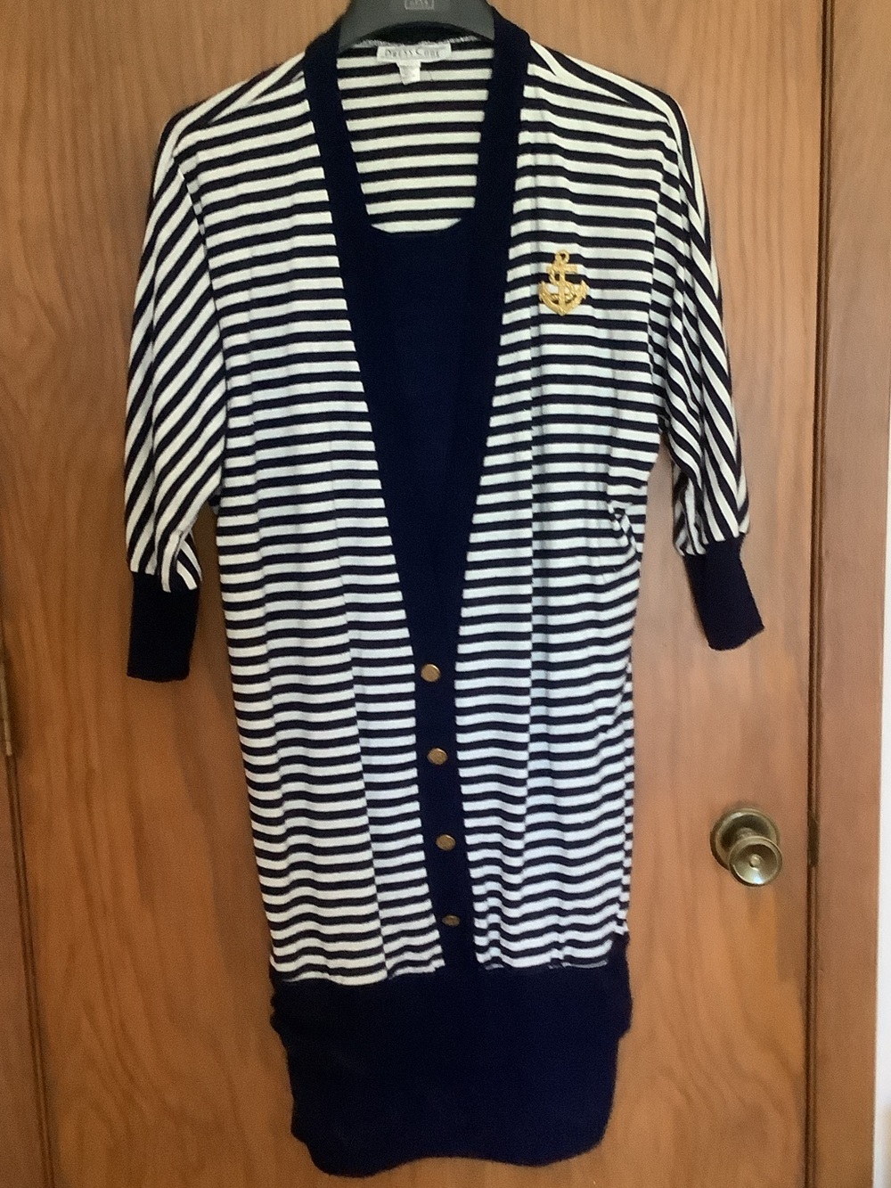 Nautica Navy & White Striped Swim Coverup dress